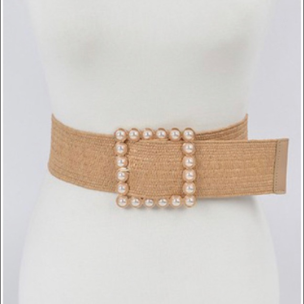 Pearl Khaki Plus Size Straw Belt!